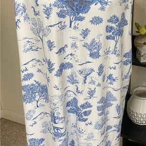 Joysun Blue and White Lace Trim Fabric Chemise 1X